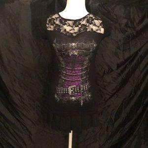 Spiral Direct Corset Look Lace Shirt